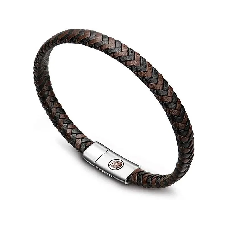 Flettet Læderarmbånd Til Mænd