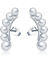 Moderne Perle Ear Cuffs – 925 Sterling Sølv