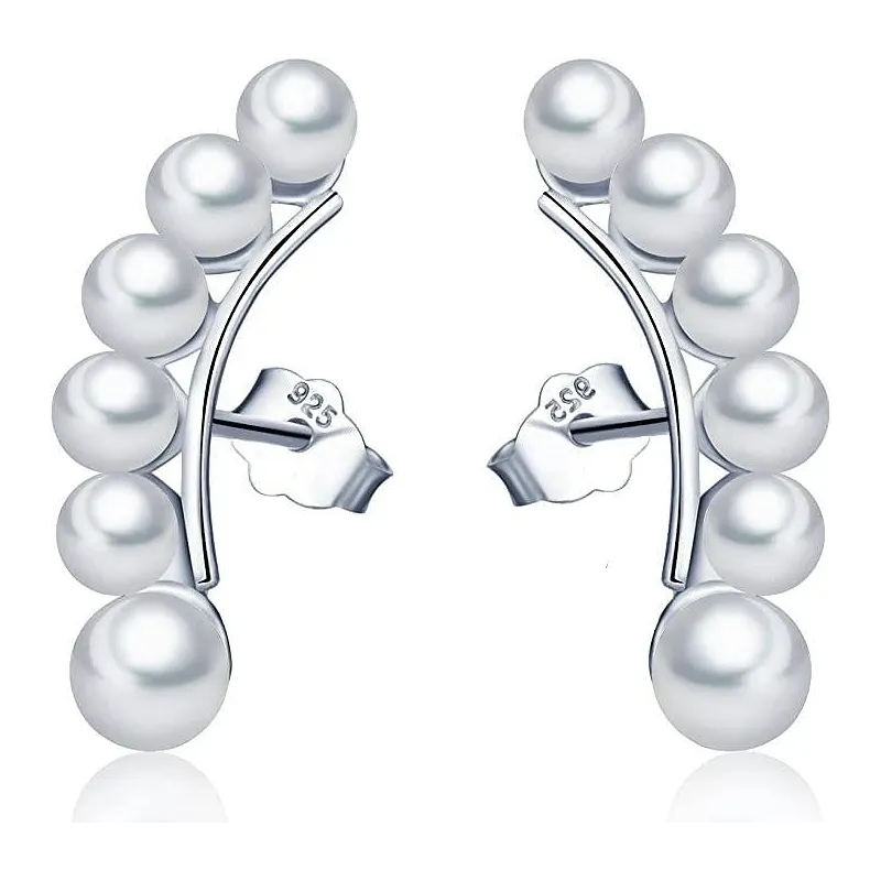 Moderne Perle Ear Cuffs – 925 Sterling Sølv