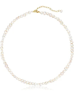 Håndlavet Vintage Perle Choker Halskæde - Hvid