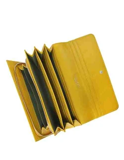 Moderne Galano RFID Beskyttet Læder Pengepung - Gul