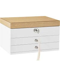 Smykkeskrin i Træ - Opbevaring med Spejl og Skuffer