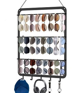 Smart Solbrille Organizer Til Væg Ophæng - Sort