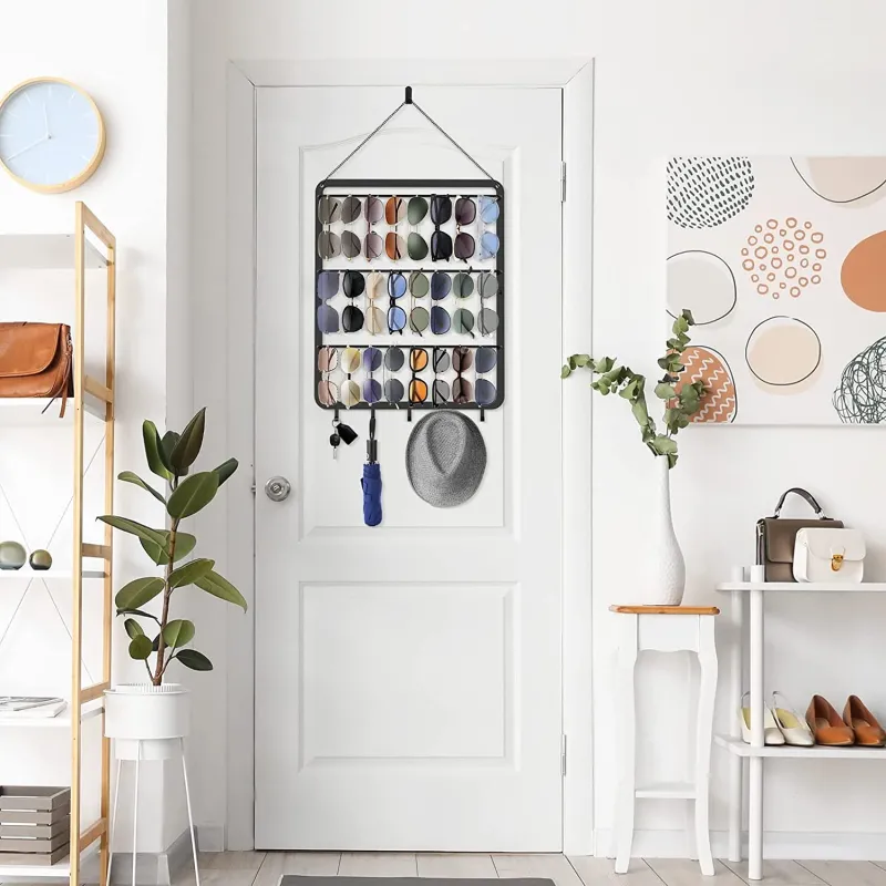 Smart Solbrille Organizer Til Væg Ophæng - Sort