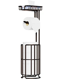 Smart & Flytbar Toiletrulle Holder & Opbevaringsstand - Sort