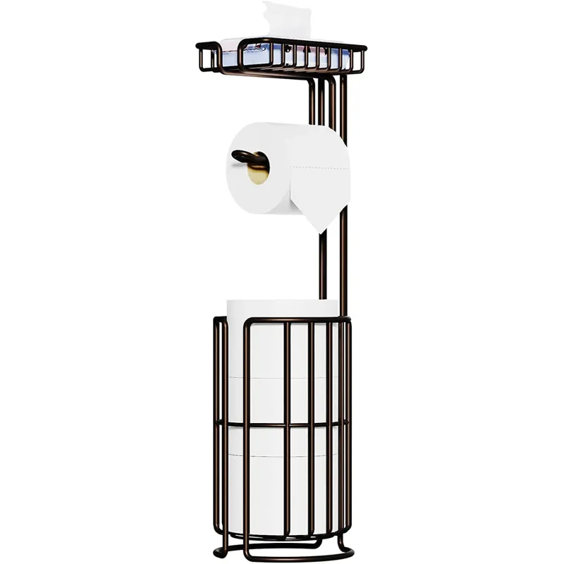 Smart & Flytbar Toiletrulle Holder & Opbevaringsstand - Sort