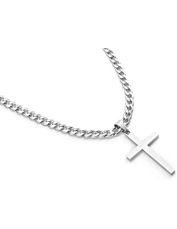 Klassisk Kors Halskæde Til Mænd – 60 cm. – Rustfrit Stål