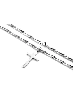 Klassisk Kors Halskæde Til Mænd – 60 cm. – Rustfrit Stål