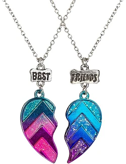 BFF Venskabshalskæde til 2 Med blåt og Lilla...