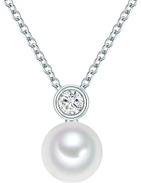 Elegant Perlehalskæde - 925 Sterling Sølv