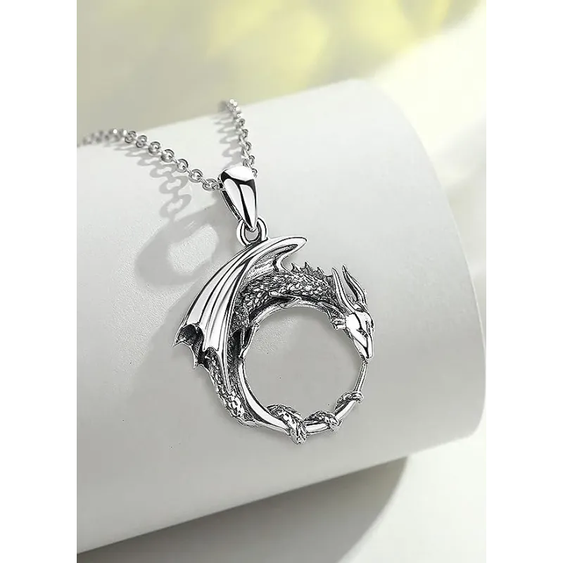 Halskæde med Drage Vedhæng – 925 Sterling Sølv
