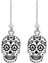 Mexikanske Skull Øreringe - 925 Sterling Sølv