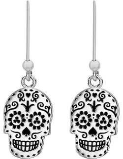 Mexikanske Skull Øreringe - 925 Sterling Sølv