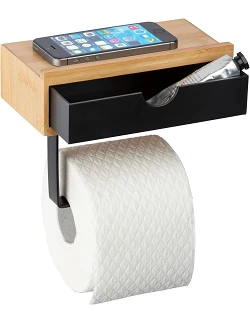 Elegant Bambus Toiletrulleholder - Naturlig...