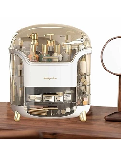 Bærbar Makeup Organizer -  Guld & Hvid