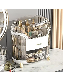 Bærbar Makeup Organizer -  Guld & Hvid