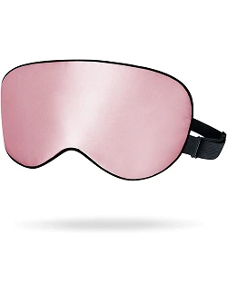 Justerbar Sovemaske af Morbærsilke med Spænde - Fersken Rosa