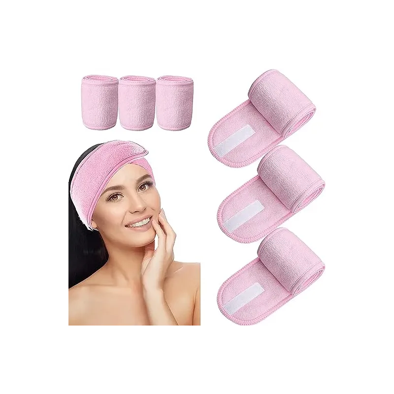 Spa Frotté Håndklæde Pandebånd - Pink