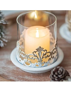 Vintage Inspireret Fyrfadsstage Sæt - Hvid