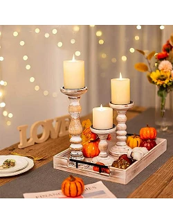 Vintage Inspirerede Stearinlysestage Sæt - Hvid