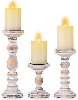 Vintage Inspirerede Stearinlysestage Sæt - Hvid