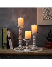 Vintage Inspirerede Stearinlysestage Sæt - Hvid 2