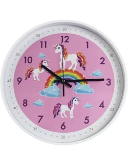 Enhjørning Vægur - lyserød