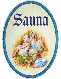 Antik Design Træ Sauna Dørskilt