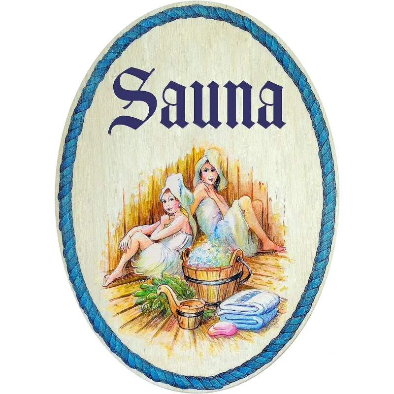 Antik Design Træ Sauna Dørskilt