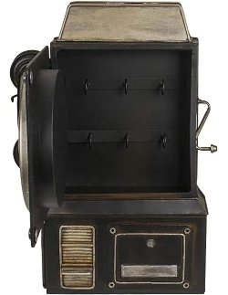 Nøgleskab i Vintage stil med Telefon og Vægur