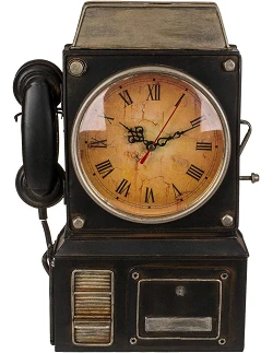 Nøgleskab i Vintage stil med Telefon og Vægur