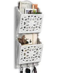 Vintage Bladholder til Magasiner og Post - Hvid