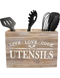 Retro Køkkenredskabsholder i Træ - 2 Rum 2