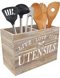 Retro Køkkenredskabsholder i Træ - 2 Rum