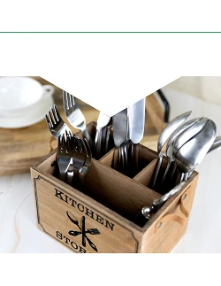 Vintage Køkkenredskabsbeholder i Træ med...