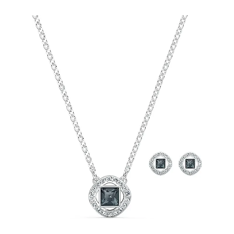 Swarovski Angelic Square Smykkesæt - Grå/sølv til Kvinder