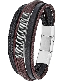 Maskulint Læderarmbånd til Mænd - Sort/Brun