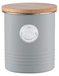 Luksus Lufttæt Kaffebøtte - Grå med Bambuslåg