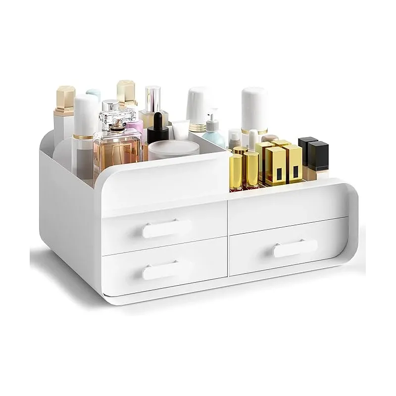 Elegant Kajsa Make Up Organizer med 9 Rum til Opbevaring - Hvid