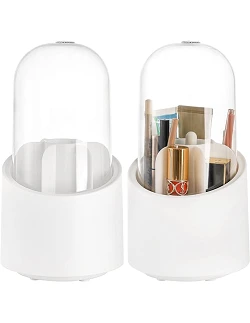 Støvtæt Ea Makeup Børsteholder med 360° Drejefunktion i Hvid