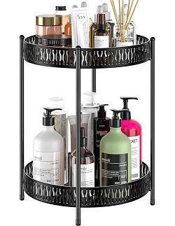 Praktisk Dyrskov Makeup Bord med Aftagelige Bakker i Sort