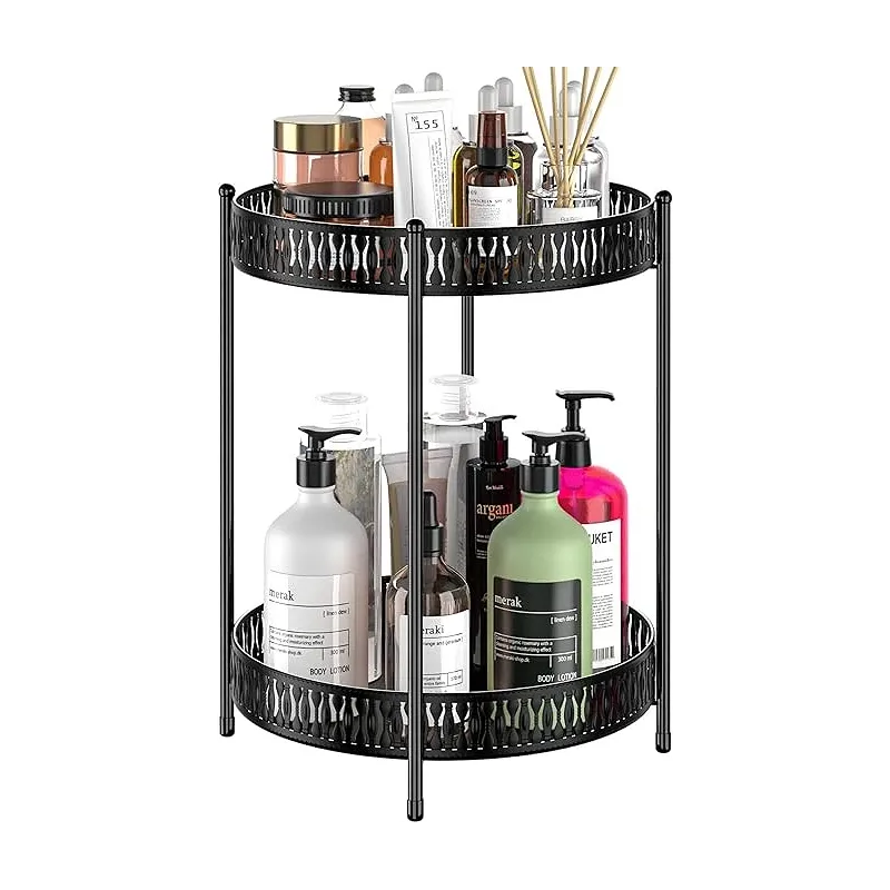 Praktisk Dyrskov Makeup Bord med Aftagelige Bakker i Sort