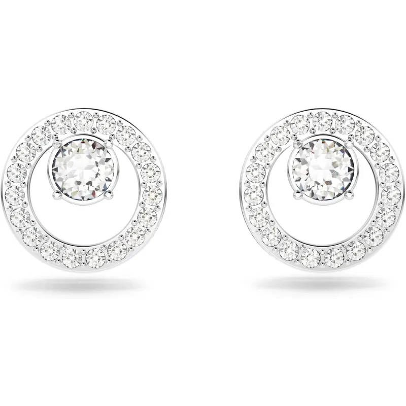 Klassiske Swarovski Øreringe med  Brilliante Hvide Krystaller