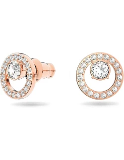 Stilfulde Swarovski Øreringe - Hvid Krystal og Roséguld