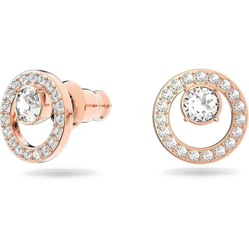 Stilfulde Swarovski Øreringe - Hvid Krystal og Roséguld