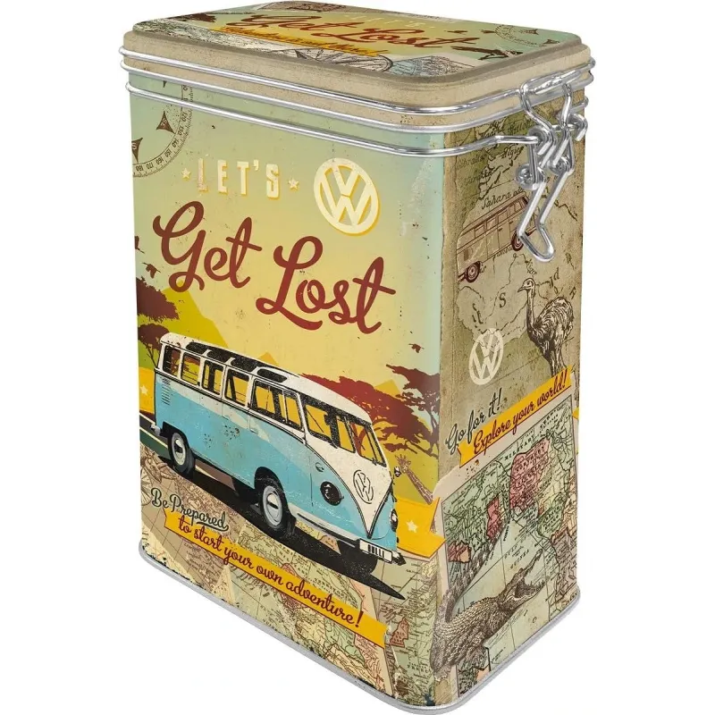 Retro Kaffedåse i Nostalgisk Design med Volkswagen Rugbrød Minibus