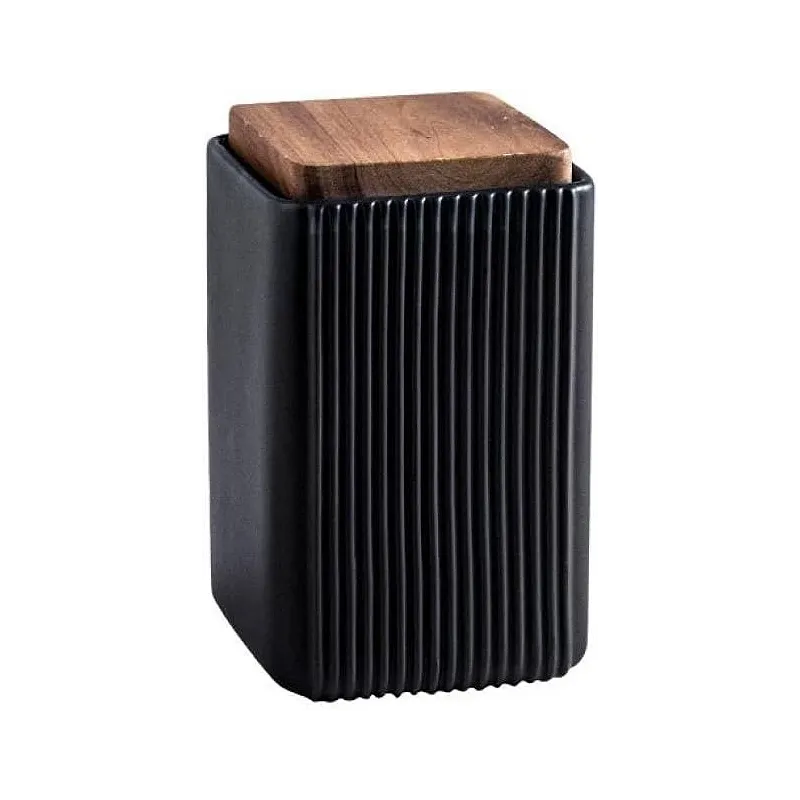 Køb Elegant Nordic  Kaffedåse med Lufttæt Låg - Sort Keramik