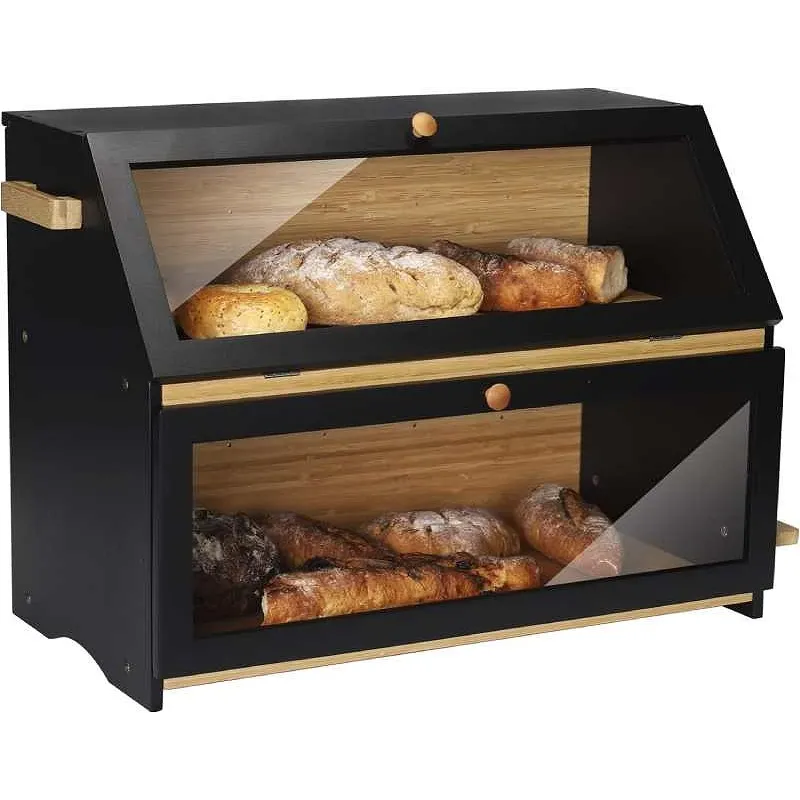 Stilfuld Stor Brødkasse Sort - Breadbox
