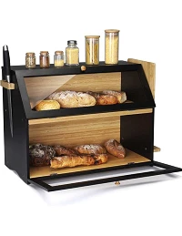 Stilfuld Stor Brødkasse Sort - Breadbox 2