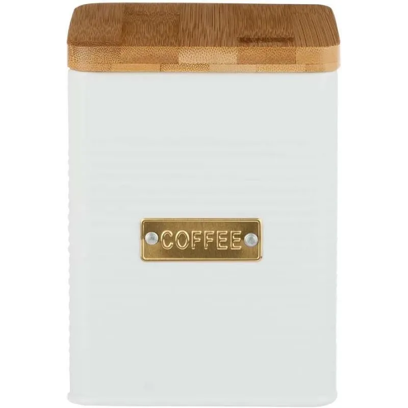 Stilfuld Hvid Kaffedåse med Lufttæt Låg